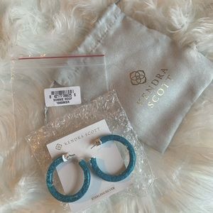 Blue Kendra Scott hoops with sterling silver